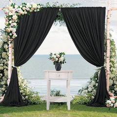 2pcs Rod Pocket Curtains for Weddings Parties and Home Decor