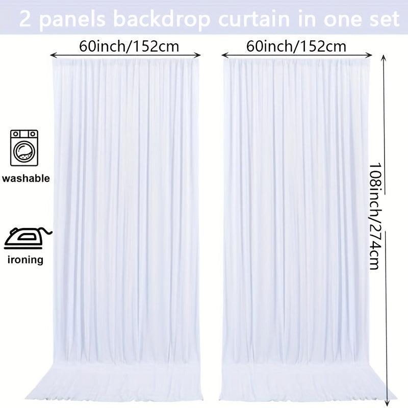2pcs Rod Pocket Curtains for Weddings Parties and Home Decor