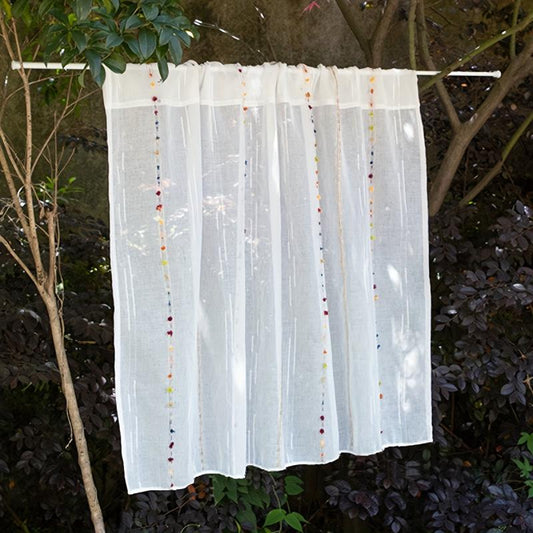 Rod Pocket Stripe Short Curtain for Window Kitchen Home Decoration