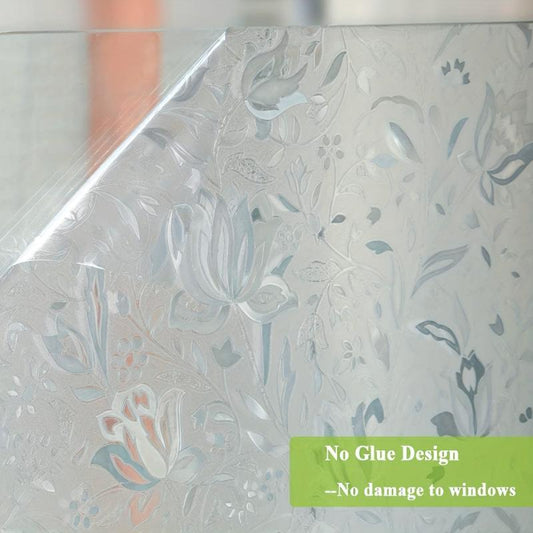 Anti Peep Tulip Glass Window Film Transparent UV Protective Stickers