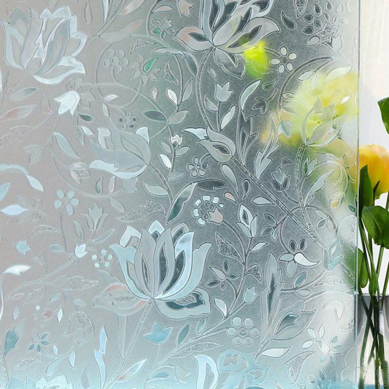 Anti Peep Tulip Glass Window Film Transparent UV Protective Stickers