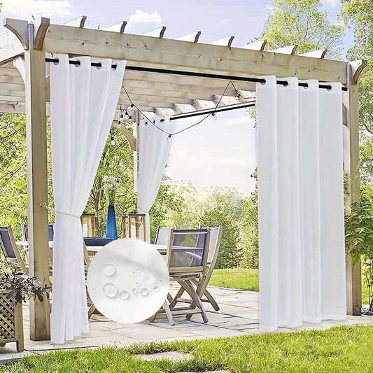 Outdoor Sheer Curtain - Mildew Proof, Waterproof, UV Resistant