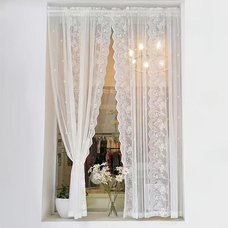 French Dream Lace Curtain Rod Pocket Curtain