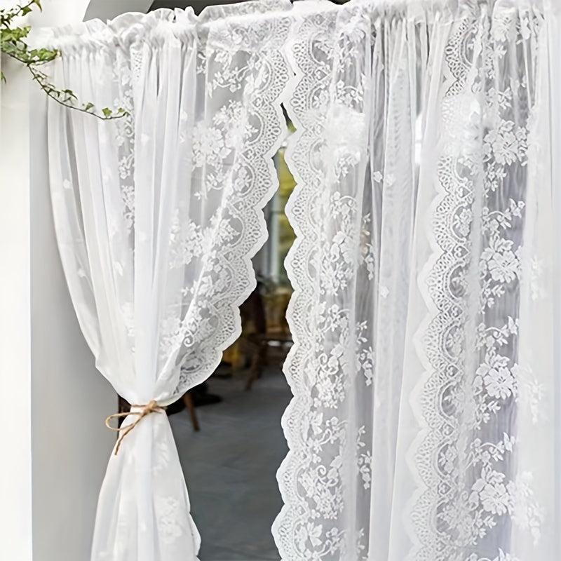 French Dream Lace Curtain Rod Pocket Curtain