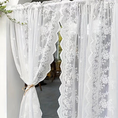 French Dream Lace Curtain Rod Pocket Curtain