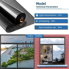 Privacy Window Film Reflective Heat Control Anti UV Daytime One Way Window Tint