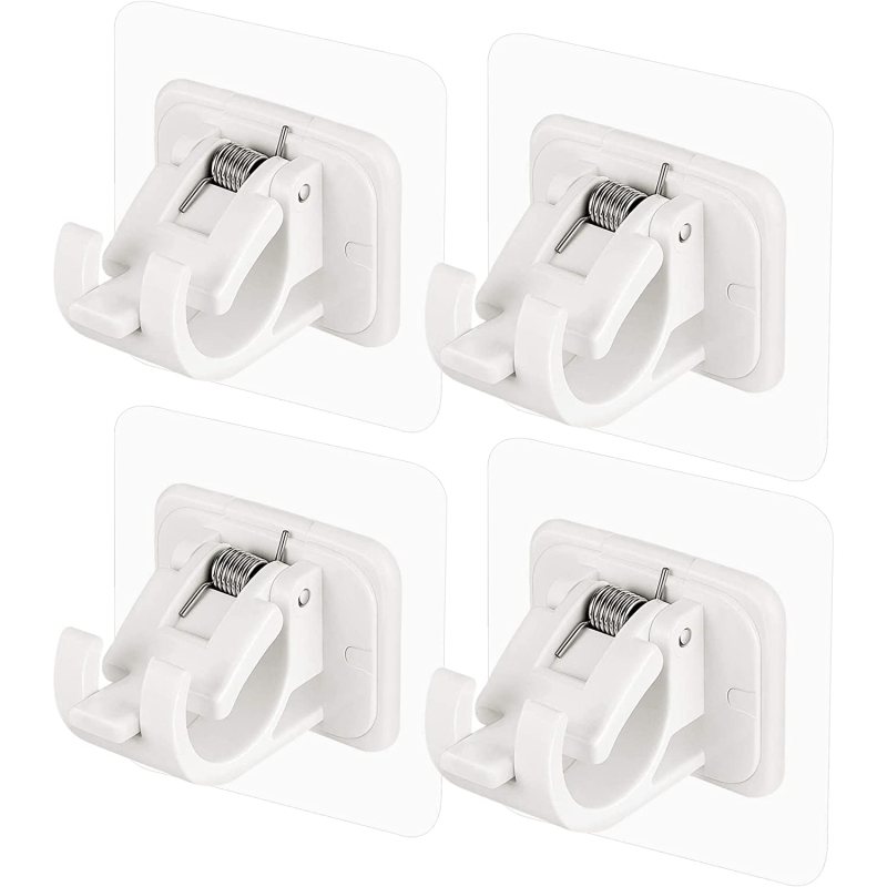 No Drill Curtain Rod Holders, Set of 8, Self-Adhesive Hooks
