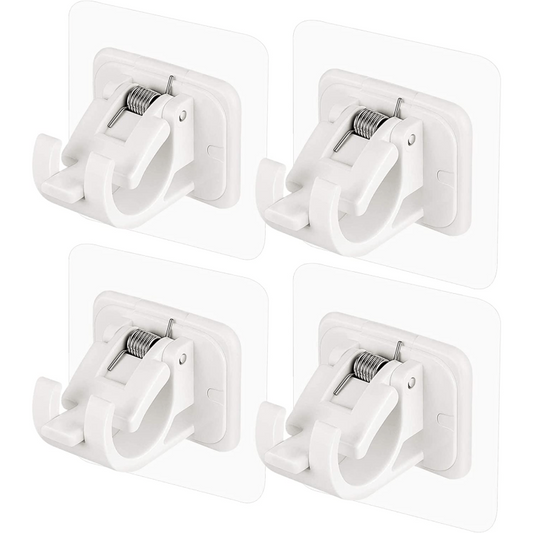 No Drill Curtain Rod Holders, Set of 8, Self-Adhesive Hooks