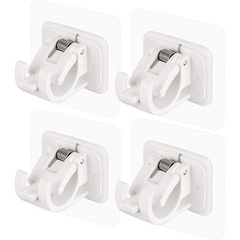 No Drill Curtain Rod Holders, Set of 8, Self-Adhesive Hooks