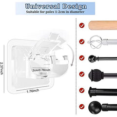 No Drill Curtain Rod Holders, Set of 8, Self-Adhesive Hooks
