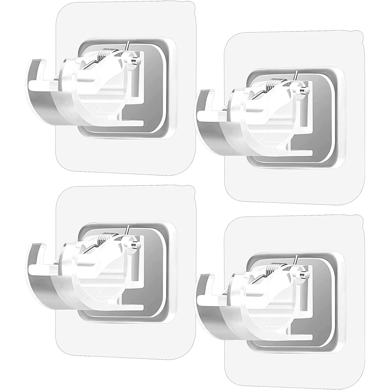 No Drill Curtain Rod Holders, Set of 8, Self-Adhesive Hooks
