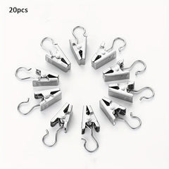 20pcs Stainless Steel Curtain Clips for Easy Hanging and Storage