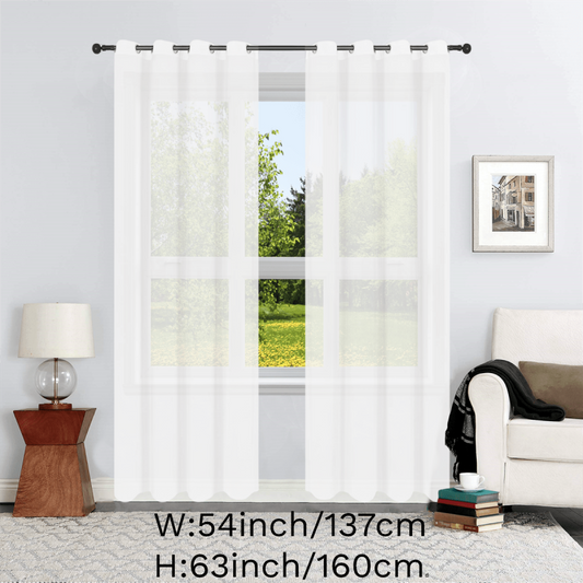 Lightweight Voile Sheer Curtains Grommet Top Light Filtering Curtains