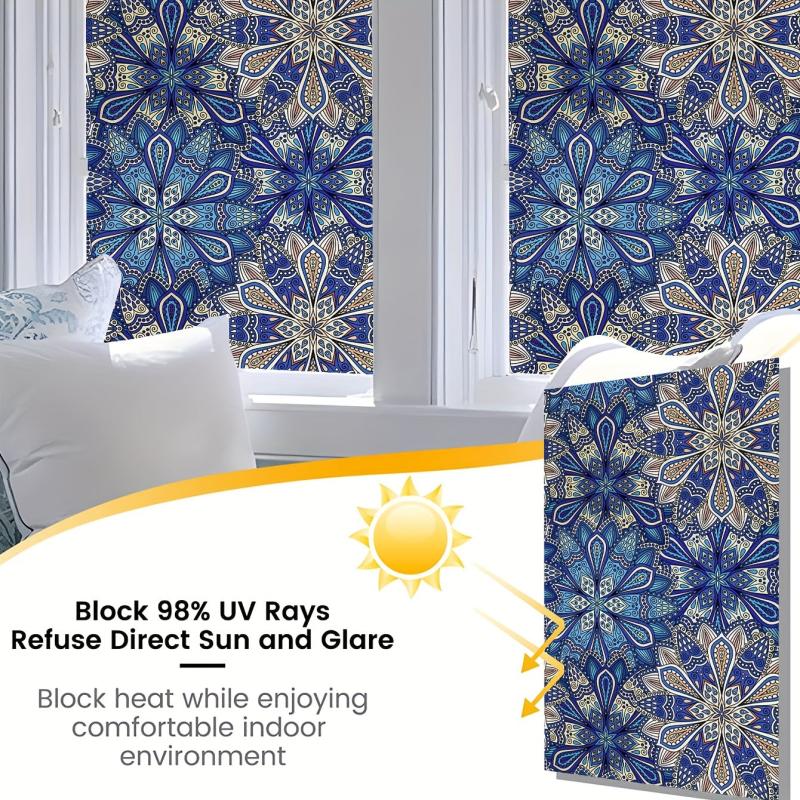 Purple Bohemian Patterned Privacy Glass Film