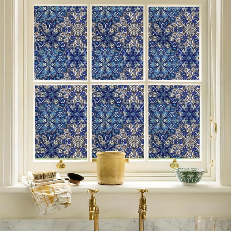 Purple Bohemian Patterned Privacy Glass Film