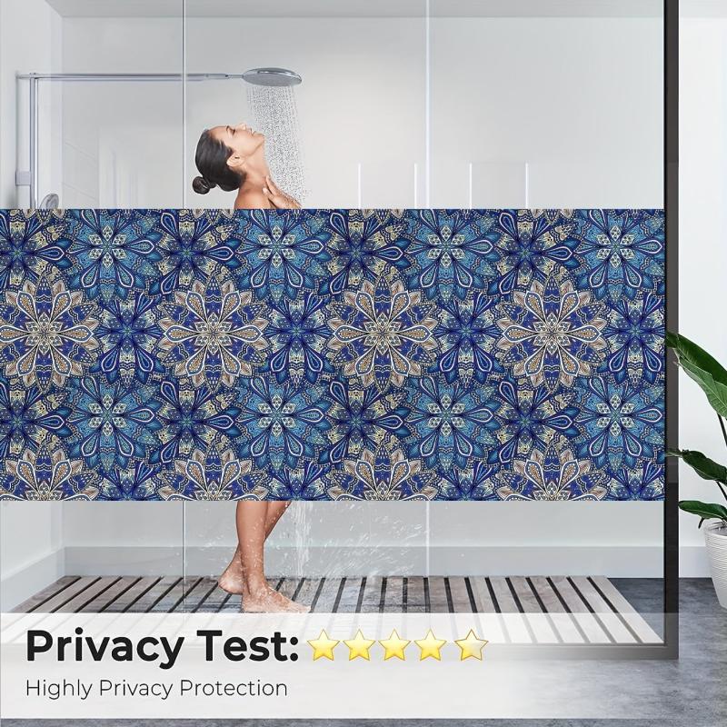 Purple Bohemian Patterned Privacy Glass Film