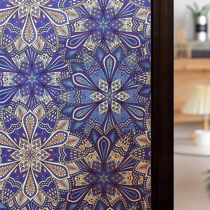 Purple Bohemian Patterned Privacy Glass Film