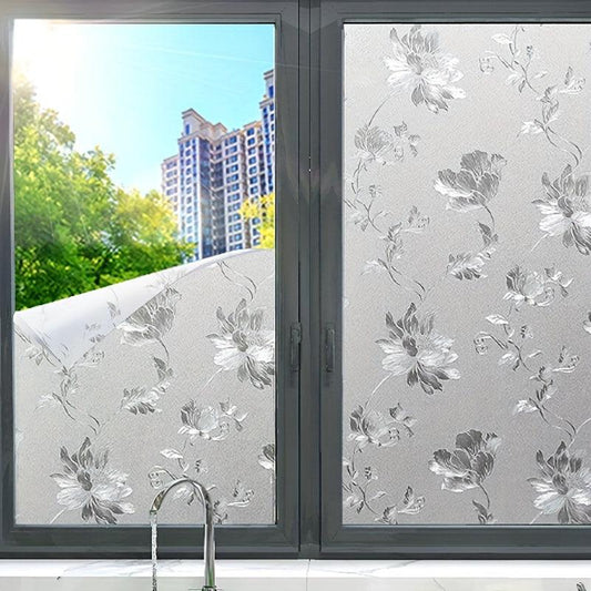 Flower Frosted Glass Window Film Privacy Protection Sticker