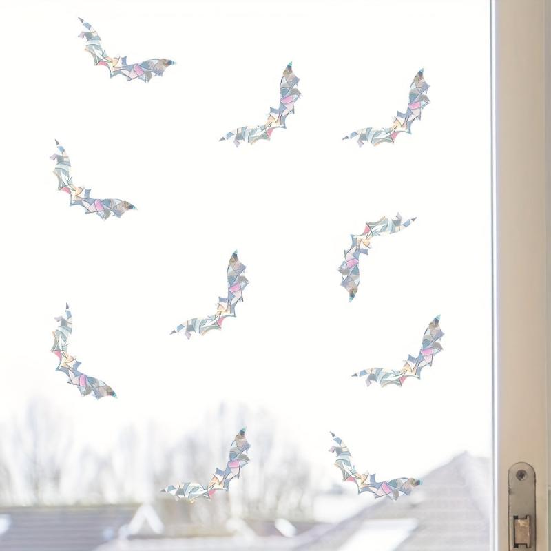 10pcs Bat Window Stickers Suncatcher Halloween Bat Glass Decal