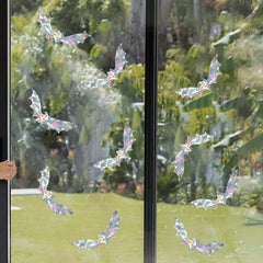 10pcs Bat Window Stickers Suncatcher Halloween Bat Glass Decal