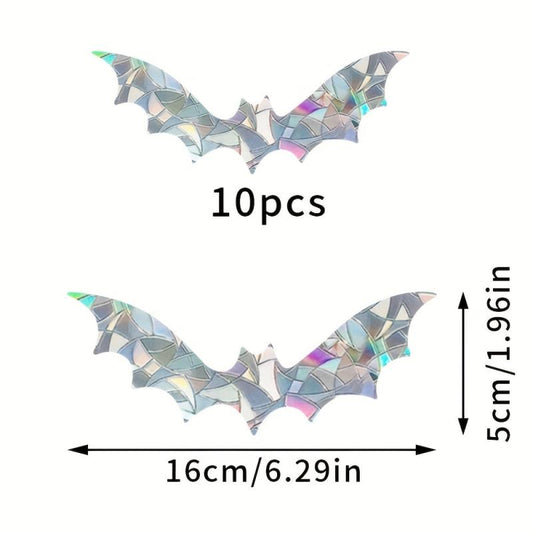 10pcs Bat Window Stickers Suncatcher Halloween Bat Glass Decal