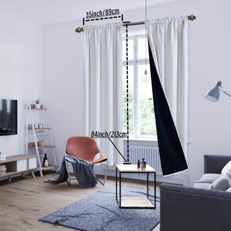 Thermal Insulated Blackout Curtains Rod Pocket - Block Light, Keep Warm