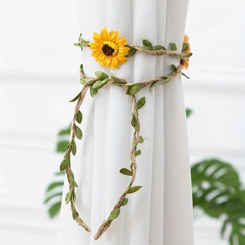 Sunflower Boho Curtain Tieback - Adjustment and Stylish