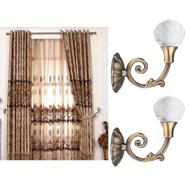 2pcs Metal Curtain Hooks Wall Mounted Curtain Tieback Holders