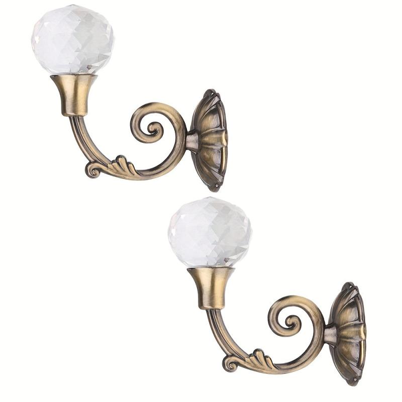 2pcs Metal Curtain Hooks Wall Mounted Curtain Tieback Holders