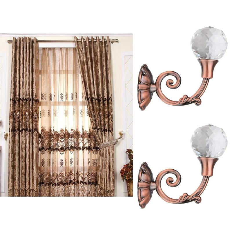 2pcs Metal Curtain Hooks Wall Mounted Curtain Tieback Holders