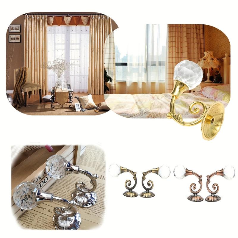 2pcs Metal Curtain Hooks Wall Mounted Curtain Tieback Holders