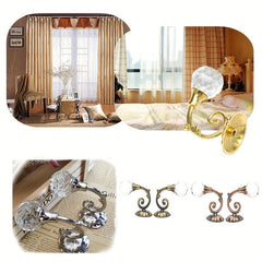 2pcs Metal Curtain Hooks Wall Mounted Curtain Tieback Holders