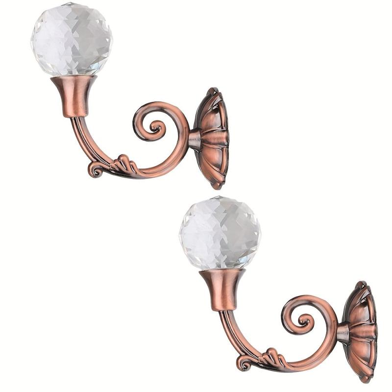 2pcs Metal Curtain Hooks Wall Mounted Curtain Tieback Holders