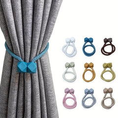 2pcs Magnetic Curtain Tiebacks Holdbacks for Window Home Bedroom Office Decor
