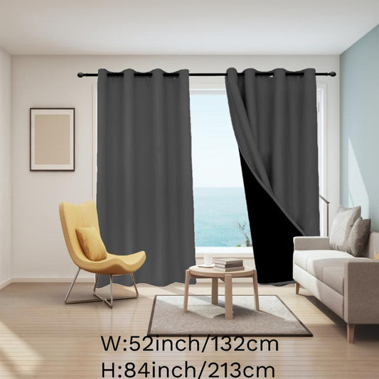 Blackout Grommet Top Curtains for Bedroom - Insulated Room Darkening Drapes
