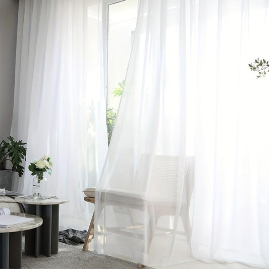 Translucent Sheer Curtain with Rod Pocket for Home Decor