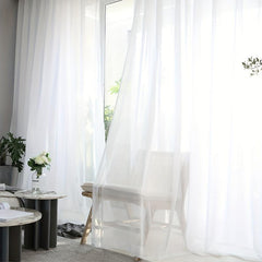 Translucent Sheer Curtain with Rod Pocket for Home Decor