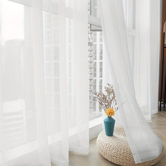 Translucent Sheer Curtain with Rod Pocket for Home Decor