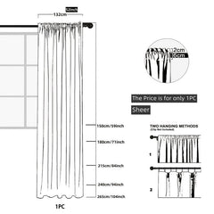 Translucent Sheer Curtain with Rod Pocket for Home Decor