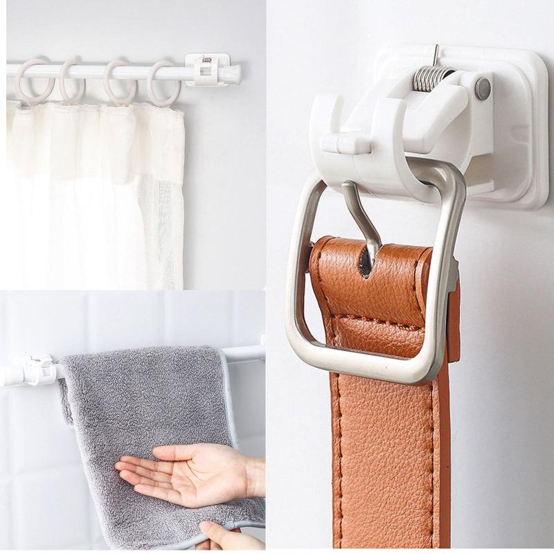 4pcs Adhesive Curtain Rod Holders Easy Installation Secure Grip