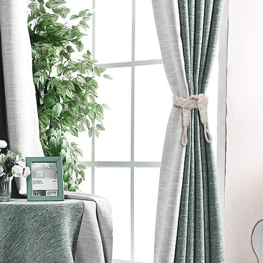2pcs Curtain Rope Buckle Cotton Knitted Knot Braided Window Curtain Tiebacks
