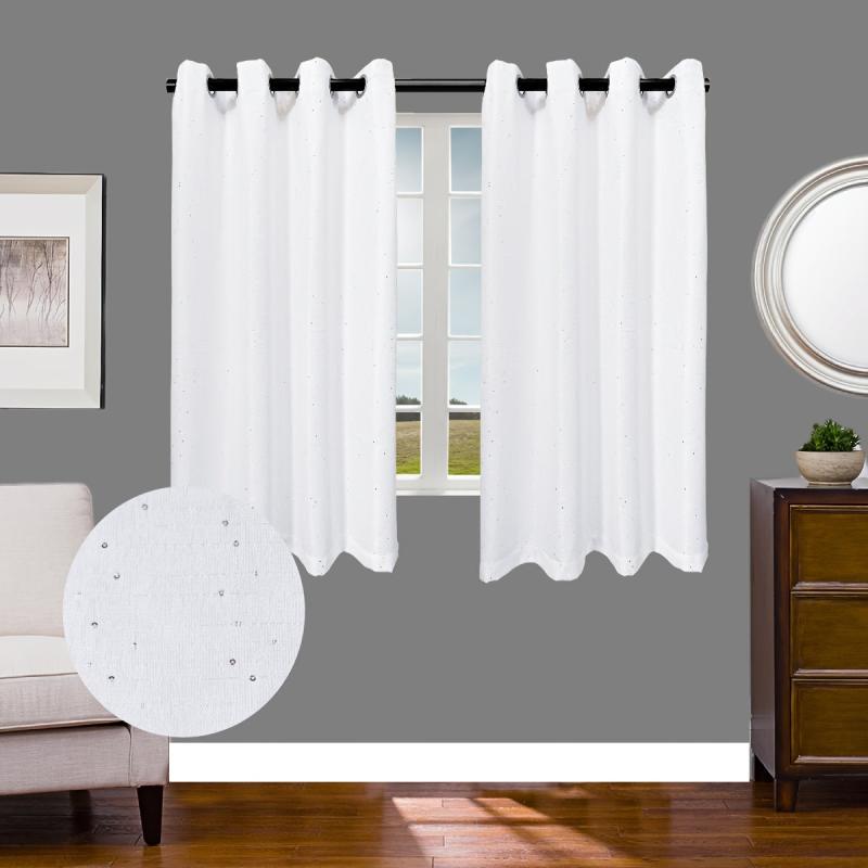 Sequined Grommet Top Panel Curtains for Home Decor