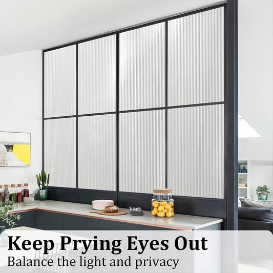 Privacy Film Static Clings Reeded Glass Window Film