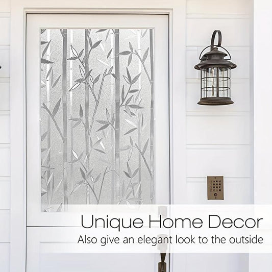 Bamboo Glass Window Stickers Frosted Privacy Film