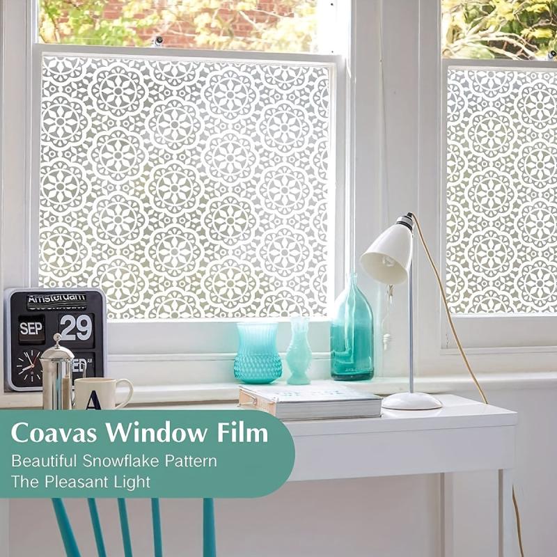 Decorative Privacy Window Film Static Cling Vinyl Anti UV Stained Glass Effect