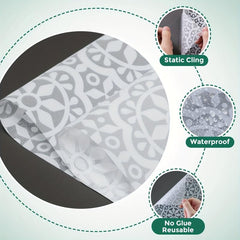 Decorative Privacy Window Film Static Cling Vinyl Anti UV Stained Glass Effect