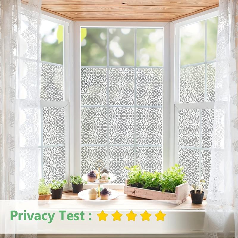 Decorative Privacy Window Film Static Cling Vinyl Anti UV Stained Glass Effect