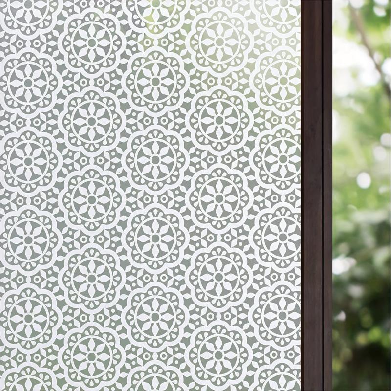 Decorative Privacy Window Film Static Cling Vinyl Anti UV Stained Glass Effect
