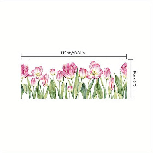 Colorful Tulip Flower Glass Window Film - Decorate Your Home with Tulips