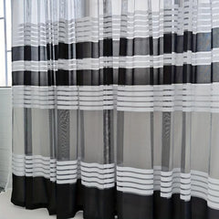 Geometric Sheer Tulle Curtains for Living Room, Sliding Doors - Modern Design
